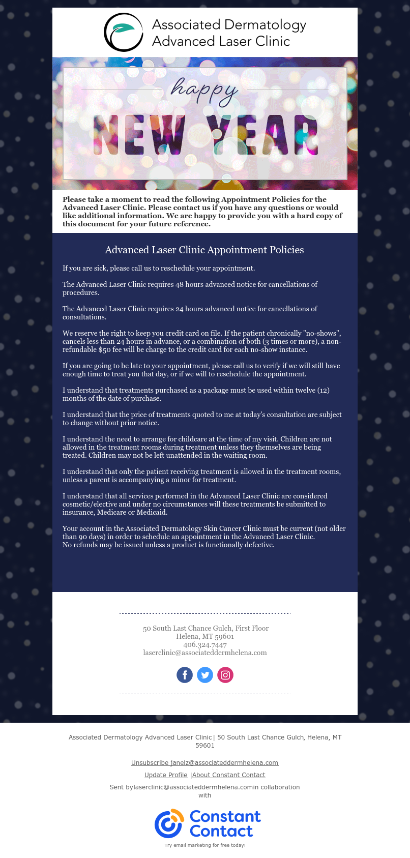 Advanced Laser Clinic Appointment Policies - 2022